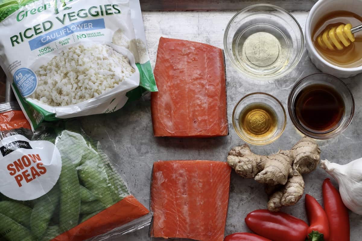 Salmon and Roasted Vegetables – Act One Art