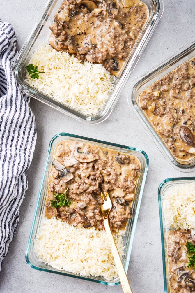 Ground Beef Stroganoff with Rice {Meal Prep} – Act One Art