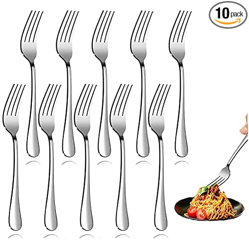 Set of 10 Top Food Grade Stainless Steel Silverware Dinner Forks only $5.94