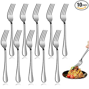 Set of 10 Top Food Grade Stainless Steel Silverware Dinner Forks only $5.94