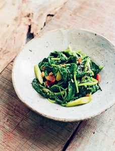 Thai ‘Red Fire’ Greens with Yellow Soybean Sauce