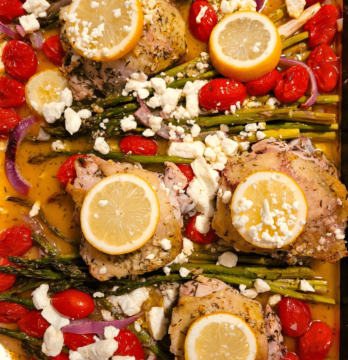 Greek Feta Chicken & Vegetable Sheet Pan Dinner