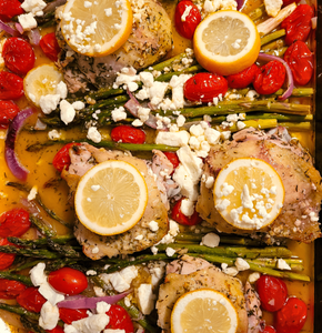 Greek Feta Chicken & Vegetable Sheet Pan Dinner