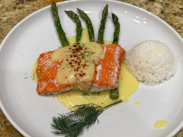 WILD ALASKAN SOCKEYE SALMON WITH HOLLANDAISE SAUCE