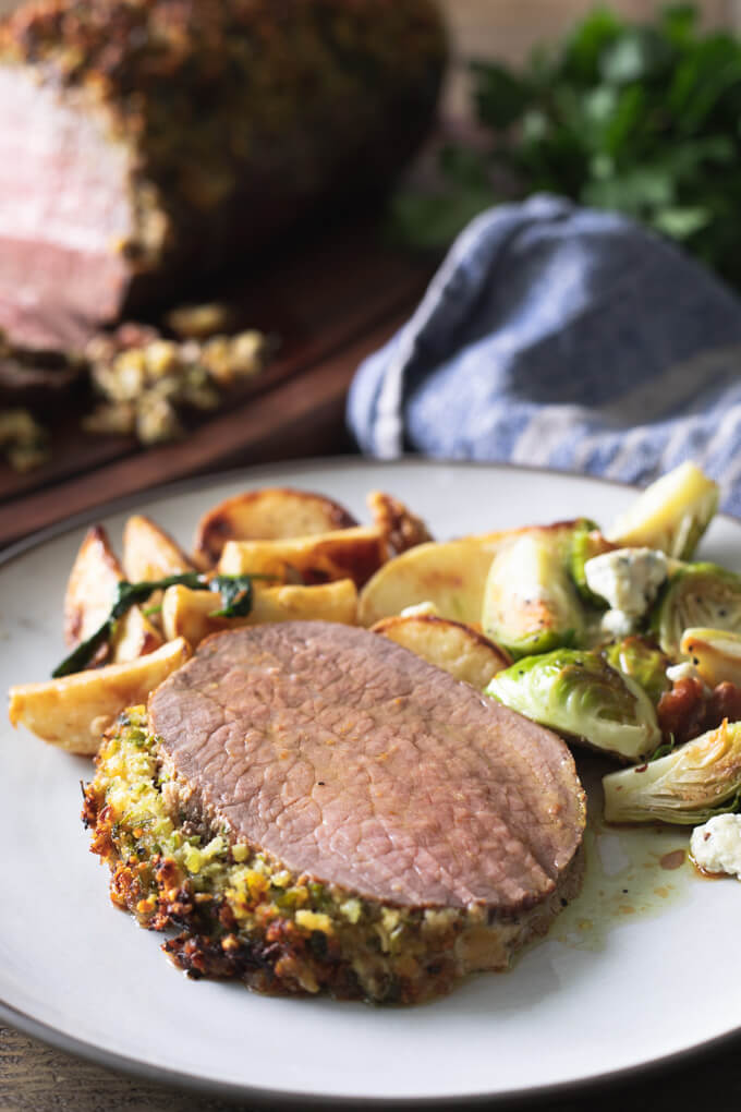 Herb Crusted Eye Round Roast Beef