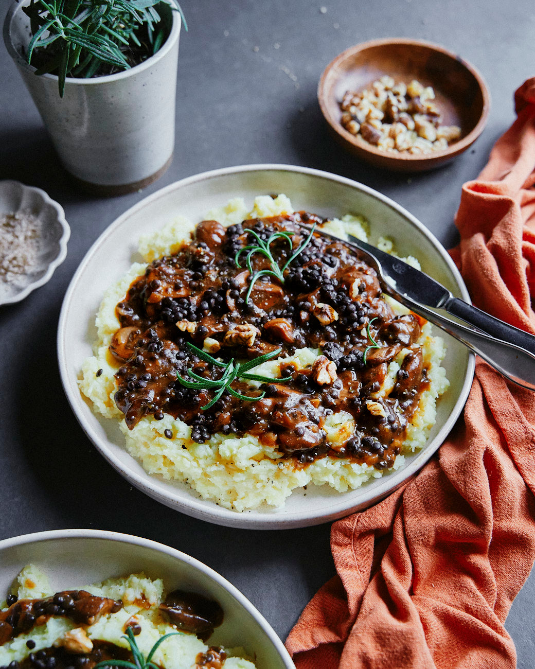 Mushroom and Lentil Ragu with Parsnip Mash