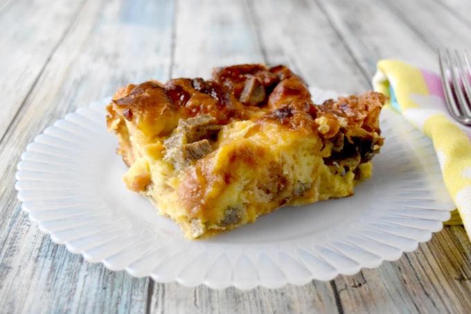 Overnight Croissant Breakfast Casserole