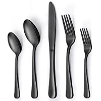 20-Piece Fun Life Black Silverware Stainless Steel Flatware Set only $14.49