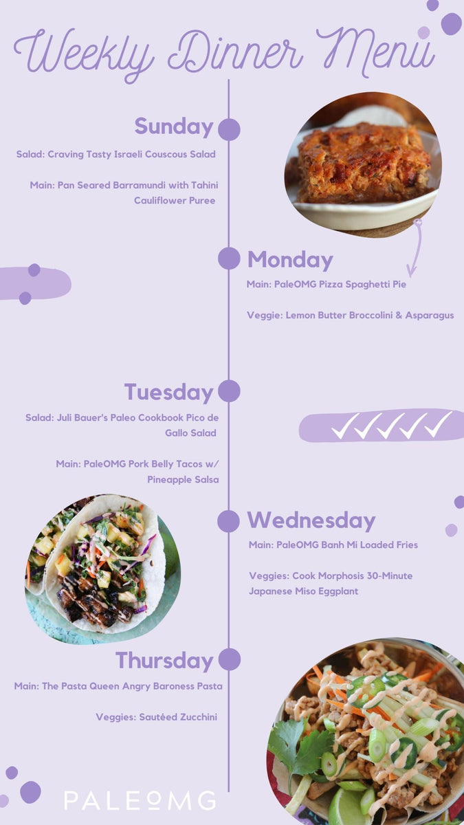 Weekly Dinner Menu – Act One Art