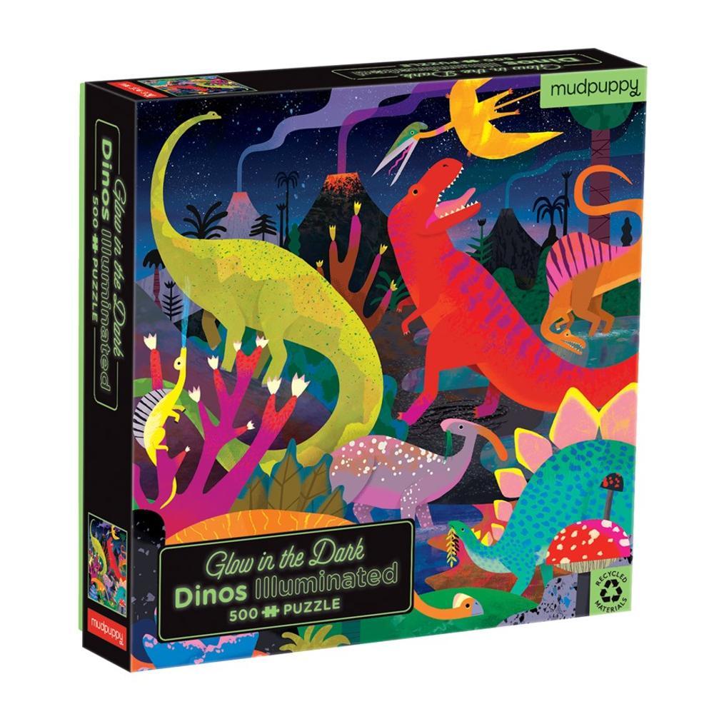 Dinosaurs Illuminated 500 Piece Glow in the Dark Puzzle