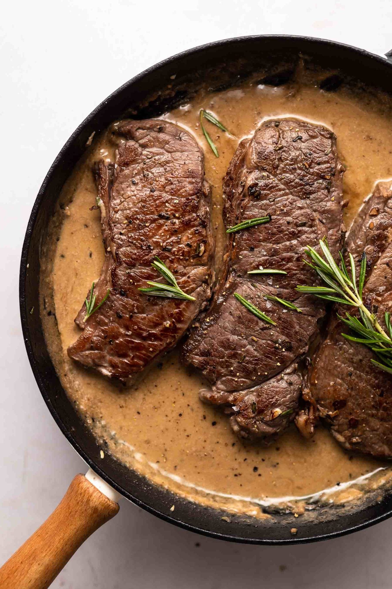 Garlic Rosemary Steak with Sherry Cream Sauce