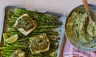 Thomasina Miers’ recipe for roast hake and asparagus with grilled spring-onion butter | Sunday best