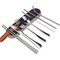 8-Piece Portable Reusable Camping Silverware Set with Case only $9.59