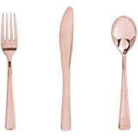 270-Piece Rose Gold Plastic Silverware Disposable Cutlery Set only $11.99