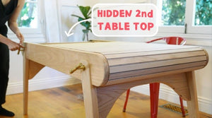 Watch Simone Giertz Build This Epic Mechanical Dining Room Table With A Hidden Table Top For Jigsaw Puzzles