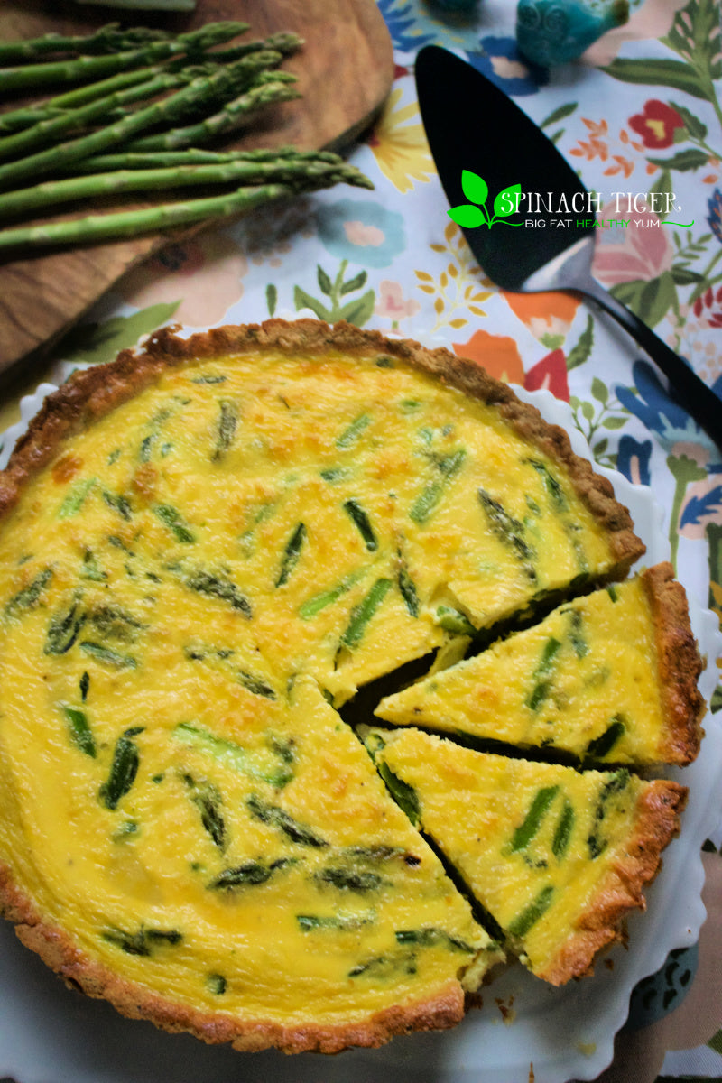 Asparagus Quiche Recipe  (Herbed Keto Crust)