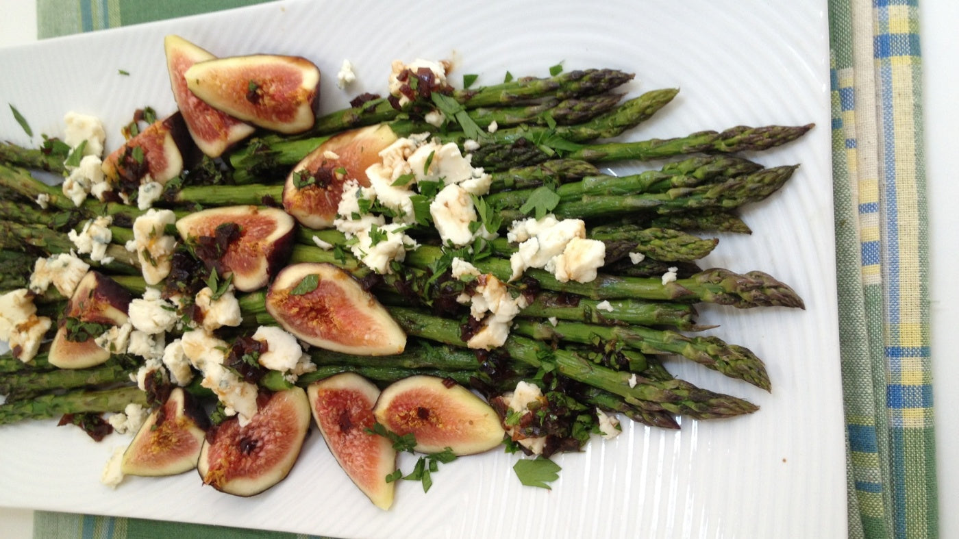 Recipe: Grilled asparagus with figs, blue cheese and sherry vinegar is a tasty summertime dish