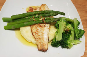 Sea Bass with Lemon Garlic Butter Sauce