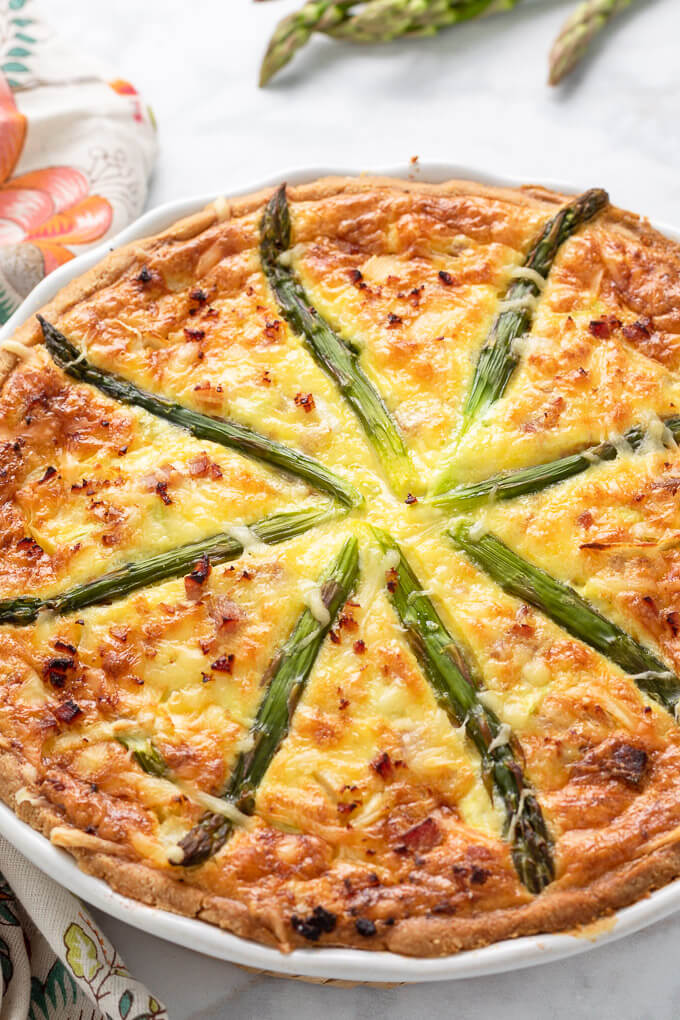 Keto Ham and Asparagus Quiche