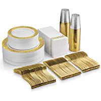 Munfix 350-Piece Gold Dinnerware Set only $50.99