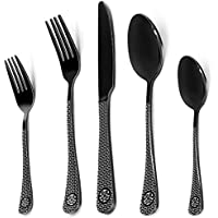 20-Piece Uokioe Stainless Steel Black Silverware Set only $12.49