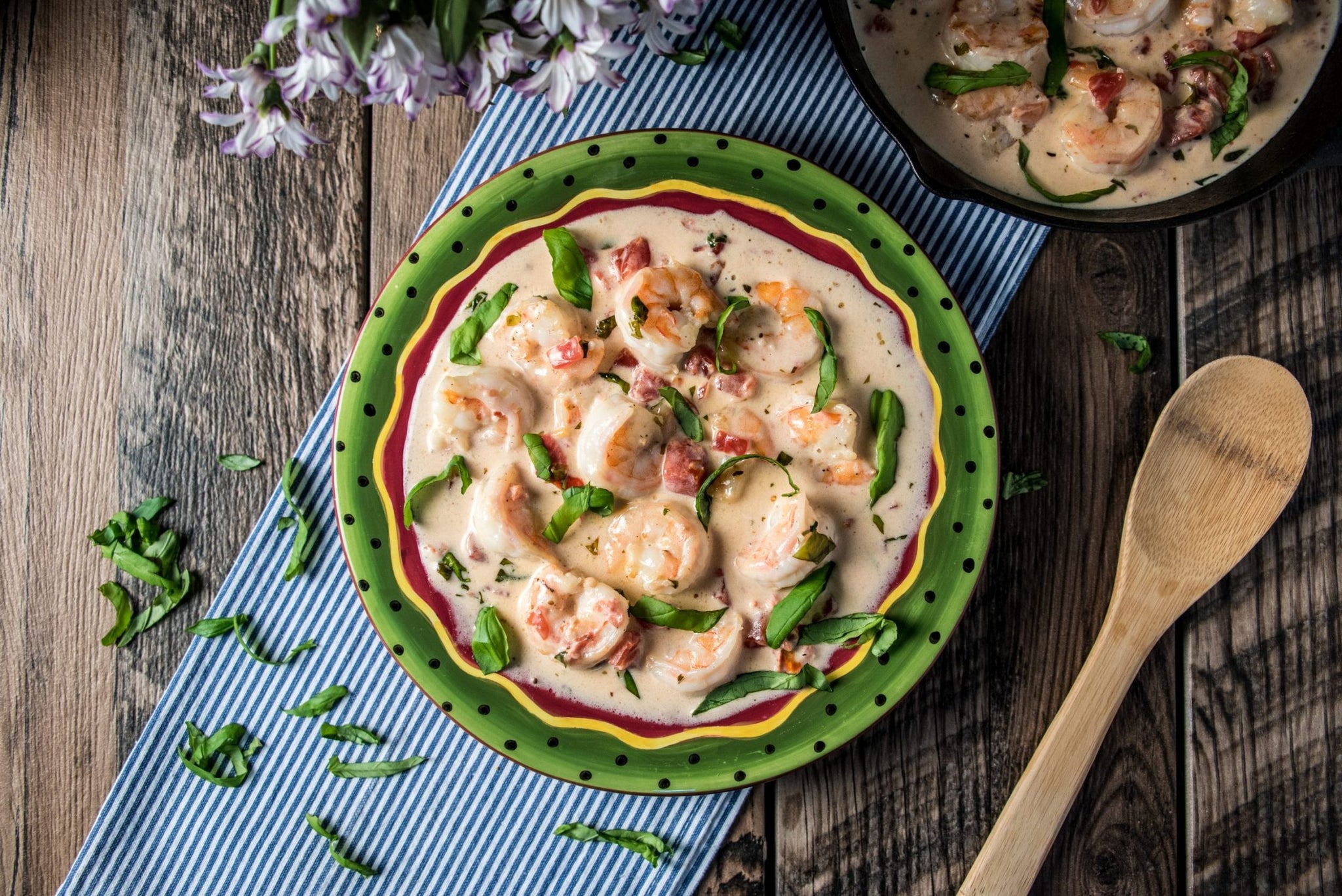 Keto Shrimp in Tomato Basil Cream Sauce