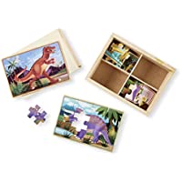 48-Pieces Melissa & Doug Dinosaurs 4-in-1 Wooden Jigsaw Puzzles only $6.97