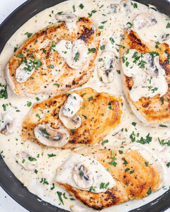 Ultra Creamy Chicken + Mushroom Skillet