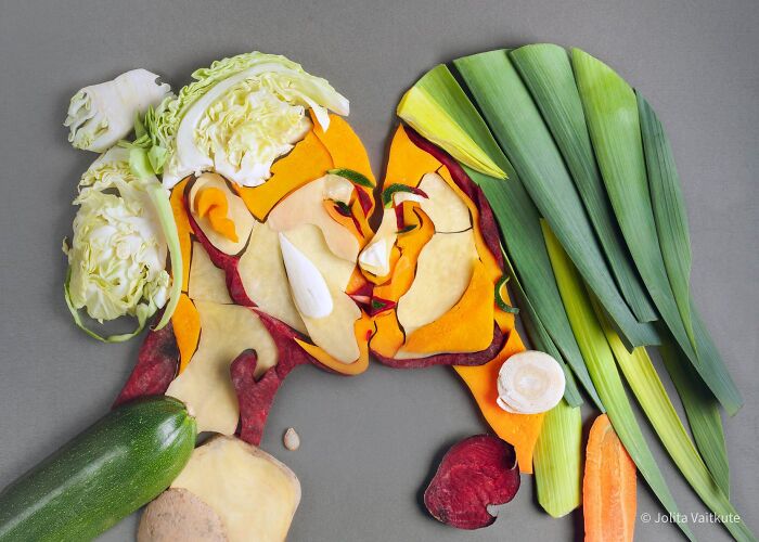 10 Vegetable Portraits Of People Kissing That I Made