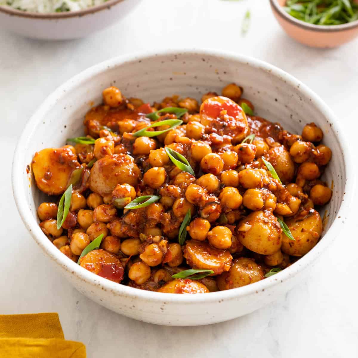 Mapo Chickpeas with Potatoes