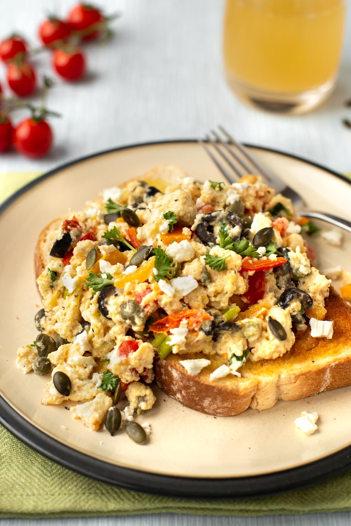 Mediterranean Scrambled Eggs with Feta