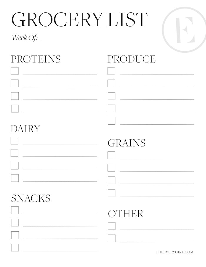 The Only Grocery Shopping List You’ll Ever Need
