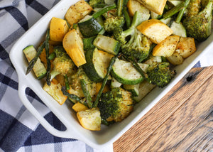 Roasted Broccoli and Asparagus with Summer Squash