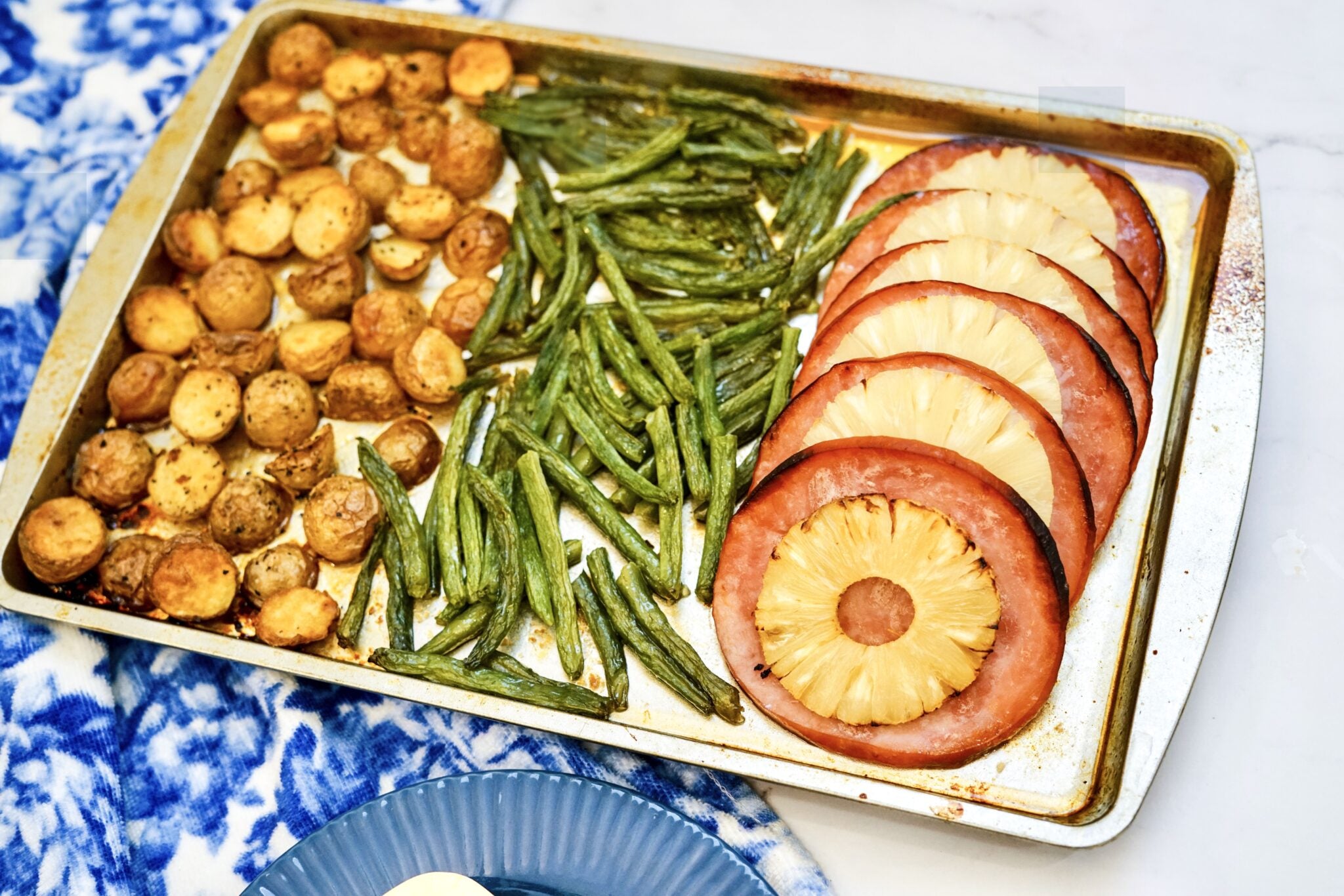 Ham & pineapple sheet pan dinner