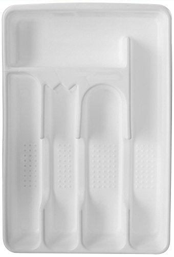 Mainstays Silverware Cutlery Tray White, 5 Compartments