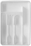 Mainstays Silverware Cutlery Tray White, 5 Compartments