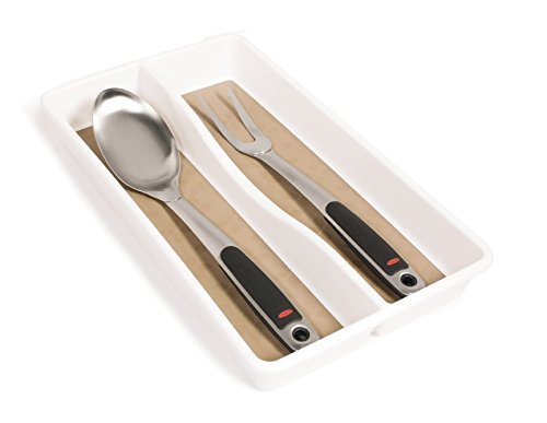 Rubbermaid No-Slip Gadget Tray, White with Brown Base