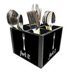 Nutcase Designer Cutlery Stand Holder Silverware Caddy-Spoons Forks Knives Organizer for Dining Table & kitchen W-5.75"x H -4.25"x L-5.5" - Fork It