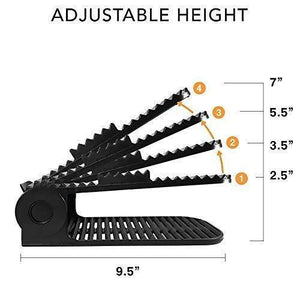 Products new upgraded adjustable shoes organizer best quality shoe slots closet storage space saver durable holds high heels to sneakers for men women and kid shoes 8 pack in black