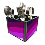 Nutcase Designer Cutlery Stand Holder Silverware Caddy-Spoons Forks Knives Organizer for Dining Table & kitchen -W-5.75"x H -4.25"x L-5.5"-SPOONS NOT INCLUDED - Shades Of Purple