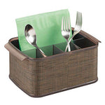 iDesign Twillo Plastic Silverware Caddy Organizer, Flatware Caddy for Kitchen Countertop Storage, Dining Table, Outdoor Patio, Picnic Tables, 10" x 6.5" x 4.5" - Bronze