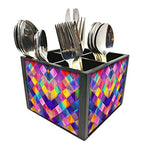 Nutcase Designer Cutlery Stand Holder Silverware Caddy-Spoons Forks Knives Organizer for Dining Table & kitchen W-5.75"x H -4.25"x L-5.5" - Colorful Checkbox