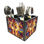 Nutcase Designer Cutlery Stand Holder Silverware Caddy-Spoons Forks Knives Organizer for Dining Table & kitchen W-5.75"x H -4.25"x L-5.5" - Mummy