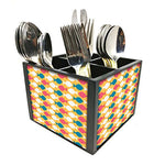 Nutcase Designer Cutlery Stand Holder Silverware Caddy-Spoons Forks Knives Organizer for Dining Table & kitchen W-5.75"x H -4.25"x L-5.5" - Fish In Yellow