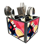 Nutcase Designer Cutlery Stand Holder Silverware Caddy-Spoons Forks Knives Organizer for Dining Table & kitchen W-5.75"x H -4.25"x L-5.5" - Bottles Pink