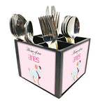 Nutcase Designer Cutlery Stand Holder Silverware Caddy-Spoons Forks Knives Organizer for Dining Table & kitchen W-5.75"x H -4.25"x L-5.5" - Aries