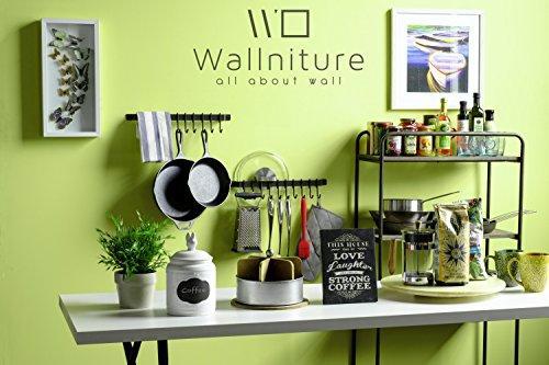 Purchase wallniture gourmet kitchen rail with 10 hooks wall mounted wrought iron hanging utensil holder rack with black 17 inch