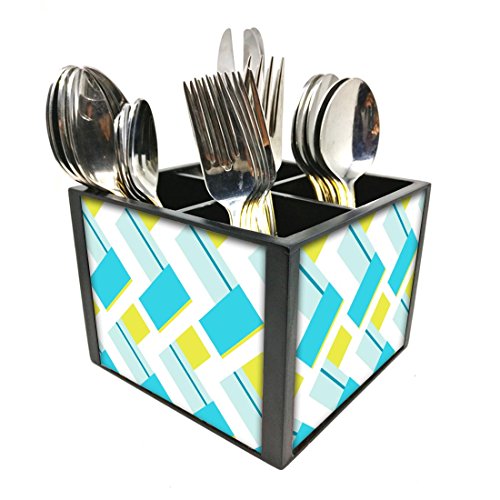 Nutcase Designer Cutlery Stand Holder Silverware Caddy-Spoons Forks Knives Organizer for Dining Table & kitchen W-5.75"x H -4.25"x L-5.5" - Mix and match