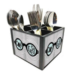 Nutcase Designer Cutlery Stand Holder Silverware Caddy-Spoons Forks Knives Organizer for Dining Table & kitchen W-5.75"x H -4.25"x L-5.5" - Confused