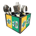 Nutcase Designer Cutlery Stand Holder Silverware Caddy-Spoons Forks Knives Organizer for Dining Table & kitchen W-5.75"x H -4.25"x L-5.5" - Earth Elements